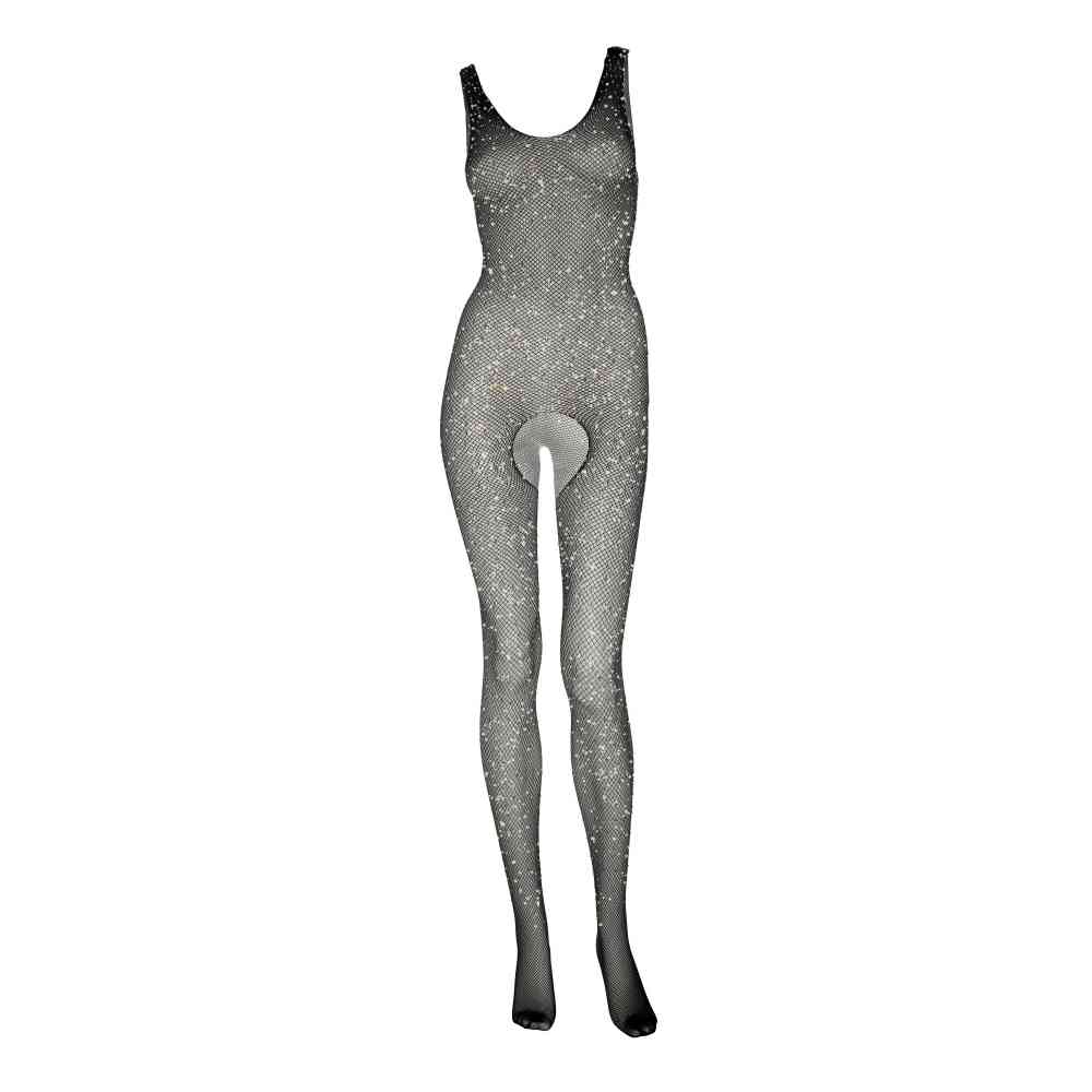 Leg Avenue - Crystalized Fishnet Tank Bodystocking - Noir